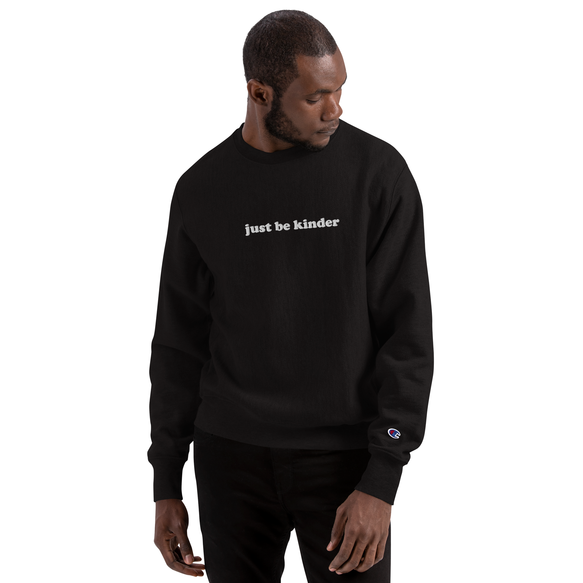 mens champion sweatshirt black front 686bfc0cc0099